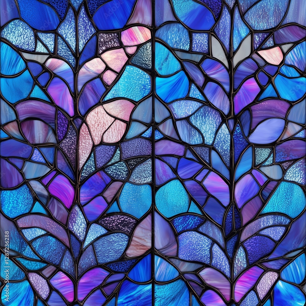 Abstract Floral Stained Glass Window Abstract Floral Stained Glass Window
