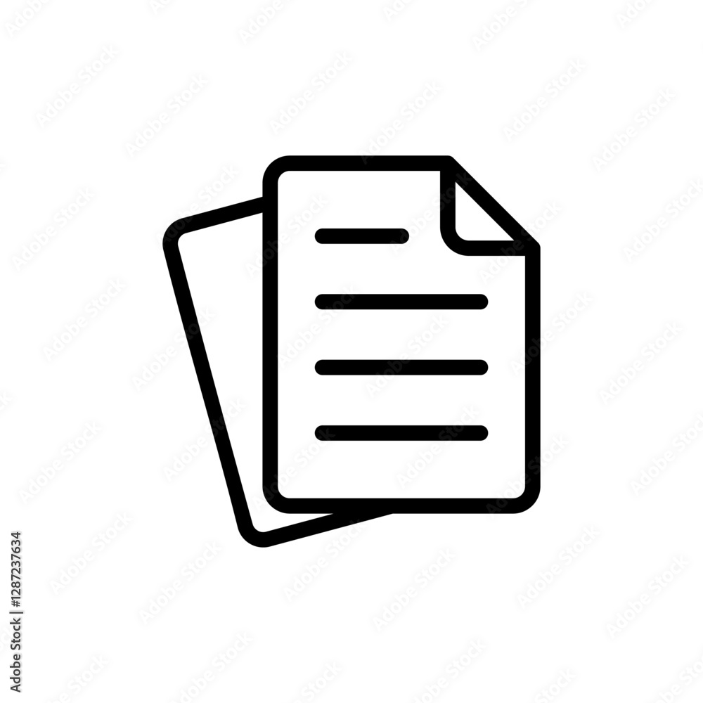 Document icon vector illustration. Paper sign and symbol. File Icon Document icon vector illustration. Paper sign and symbol. File Icon