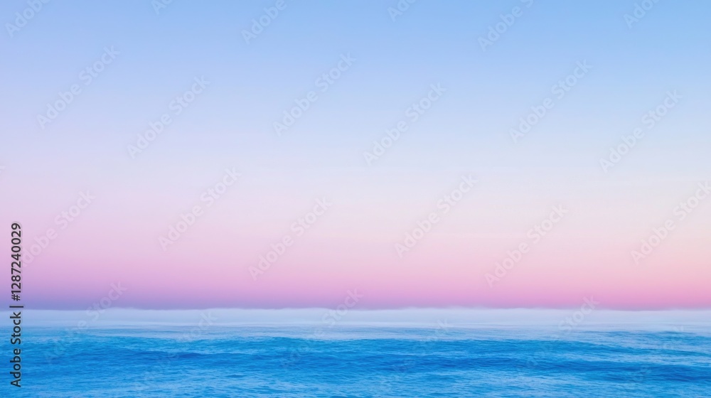 Pastel Sky Over Misty Sea Pastel Sky Over Misty Sea