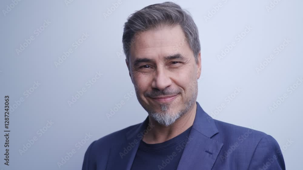 Business portrait - businessman smiling. Mature age, middle age, mid adult man in 50s with gray hair and happy confident smile. Copy space. Business portrait - businessman smiling. Mature age, middle age, mid adult man in 50s with gray hair and happy confident smile. Copy space.