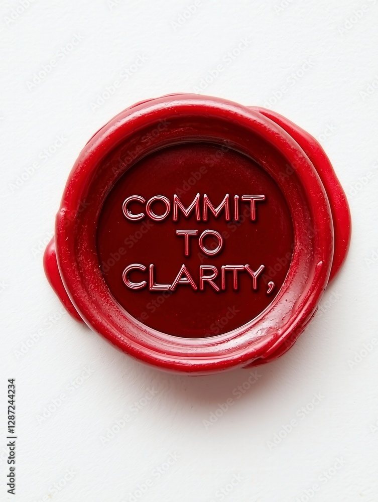 Red wax seal with the phrase Red wax seal with the phrase
