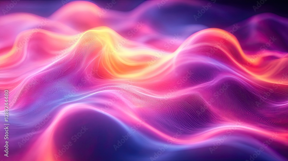 Fototapeta premium Abstract artistic depiction of colorful vibrant waves or lines