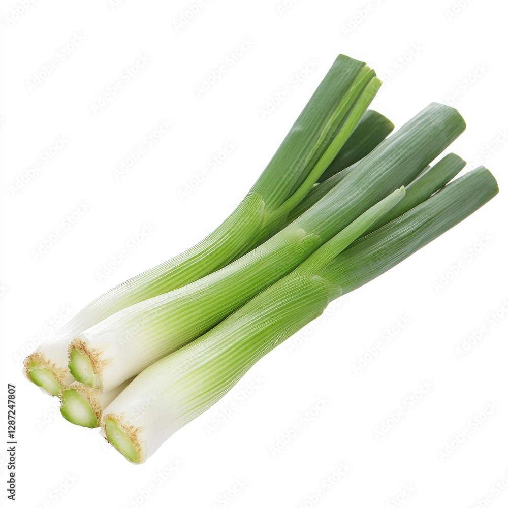 Flawless Picture of a Photo Leek, Isolated on a White Background Flawless Picture of a Photo Leek, Isolated on a White Background