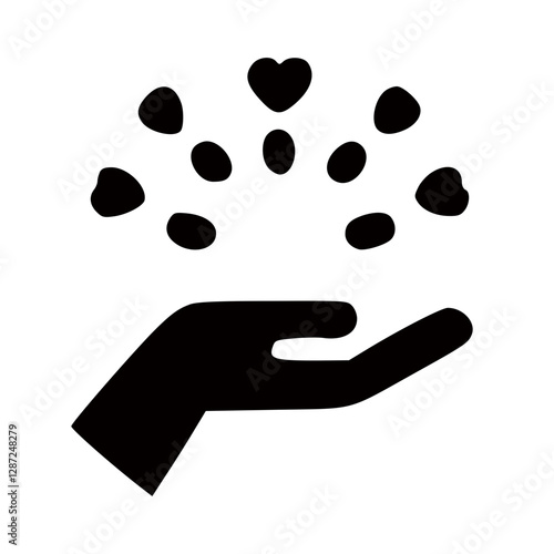 단순한 검정색 하트 사람 아이콘 일러스트