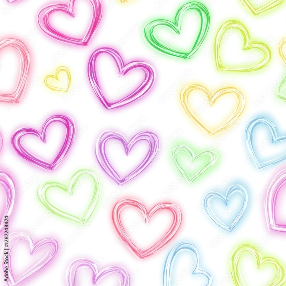 Colorful hearts pattern on white background (1) Colorful hearts pattern on white background (1)