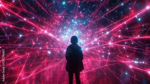 A Solitary Figure in a Cosmic Web of Light