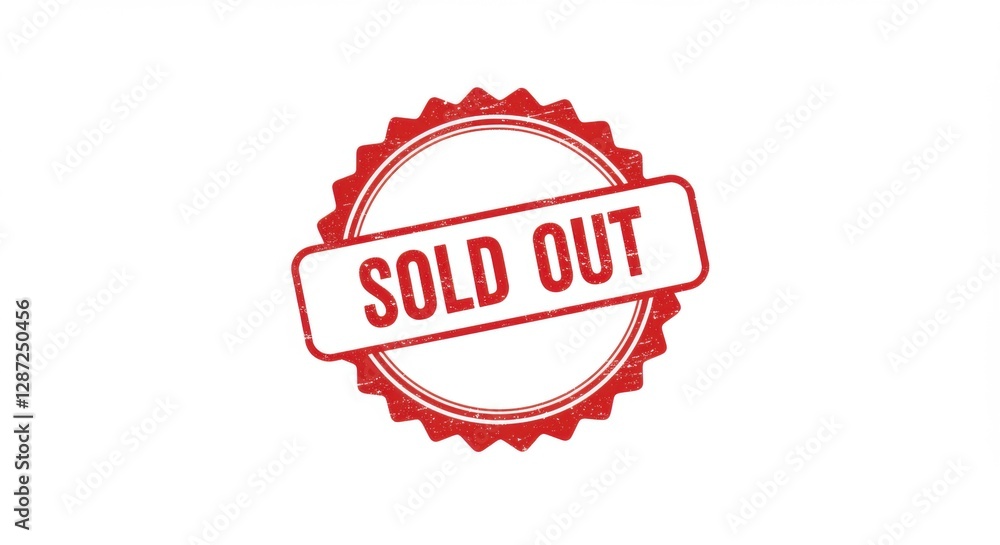 Red sold out stamp emblem on white background for retail and shopping themes Red sold out stamp emblem on white background for retail and shopping themes