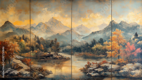 Wallpaper Mural chinese landscape painting Torontodigital.ca