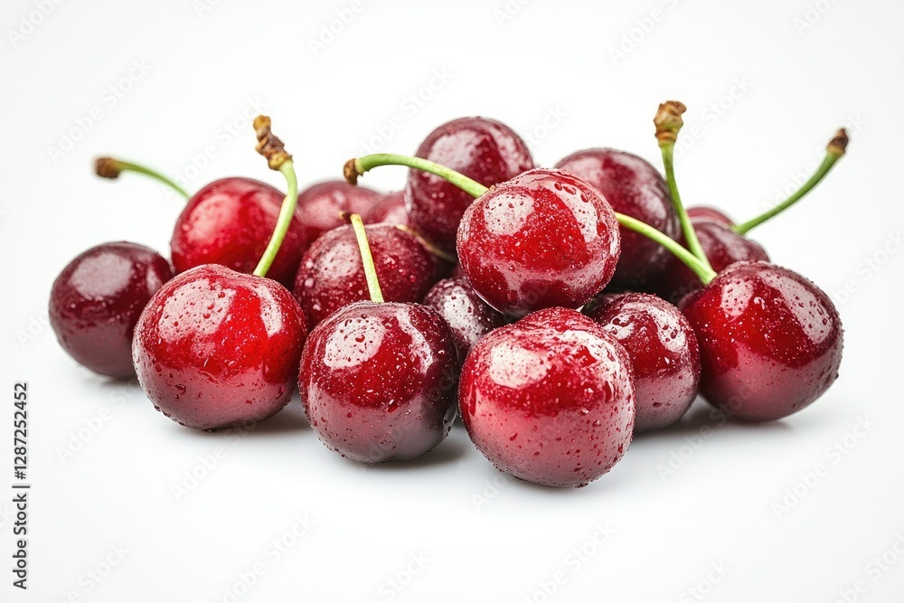 Ultra Quality Image of Sweet Cherries From the Orchard Isolated on White Background Ultra Quality Image of Sweet Cherries From the Orchard Isolated on White Background