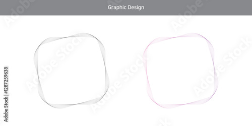 둥근 라인의 기울어진 정사각 틀 디자인