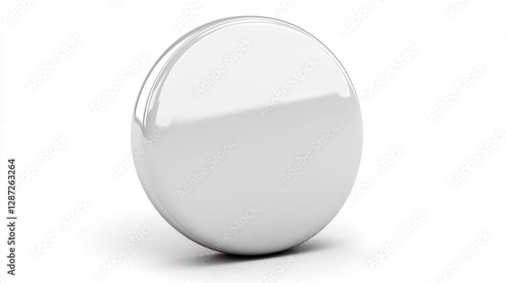 White round button mockup, isolated on white background, for website design White round button mockup, isolated on white background, for website design