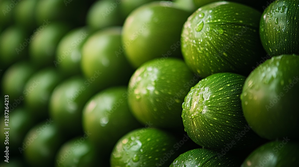 A Group of Fresh, Green Zucchinis Stacked Neatly with Soft Natural Light Highlighting Them A Group of Fresh, Green Zucchinis Stacked Neatly with Soft Natural Light Highlighting Them