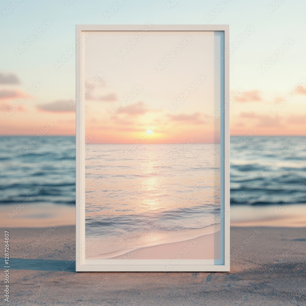 Fototapeta premium white framed poster mockup 