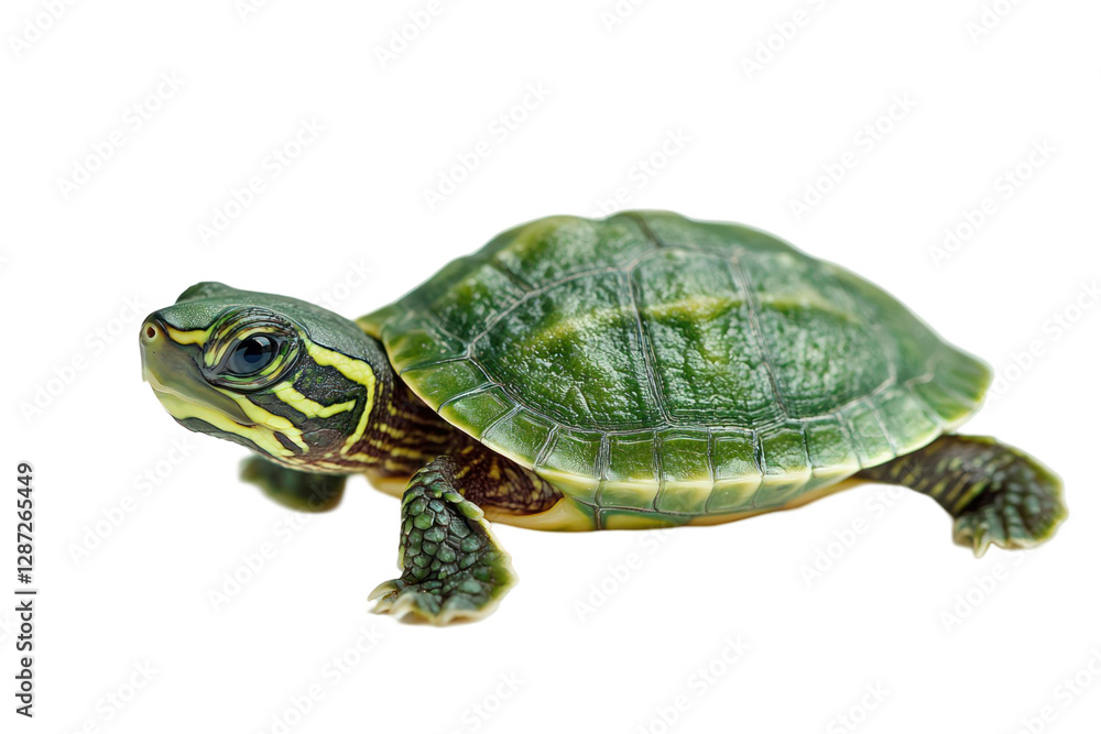 A generic animal isolated on a black background displays detailed patterns in its shell and skin textures with bright eye and tiny legs A generic animal isolated on a black background displays detailed patterns in its shell and skin textures with bright eye and tiny legs