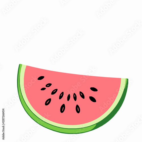  juicy watermelon slice with seeds vector illustration