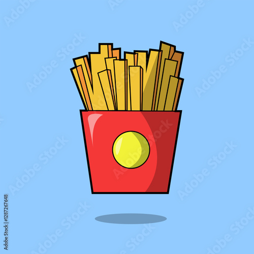 Fast Food French Fries Cartoon Illustration