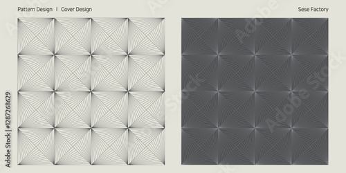 볼록하고 회전하는 느낌을 살린 라인 패턴 디자인