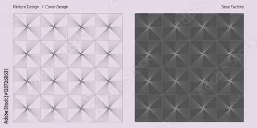 회전하는 느낌의 라인 패턴 디자인