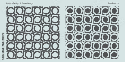 독특한 형태의 곡선이 반복되는 패턴 디자인