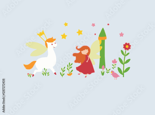 Colorful Fairy Tale Illustrations for Children's Books