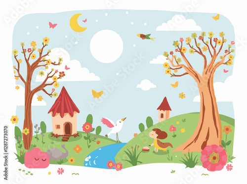 Imaginative Storybook Scenes with Whimsical Designs