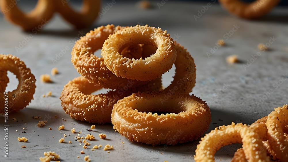 Golden Brown Onion Rings with Crispy Texture Golden Brown Onion Rings with Crispy Texture