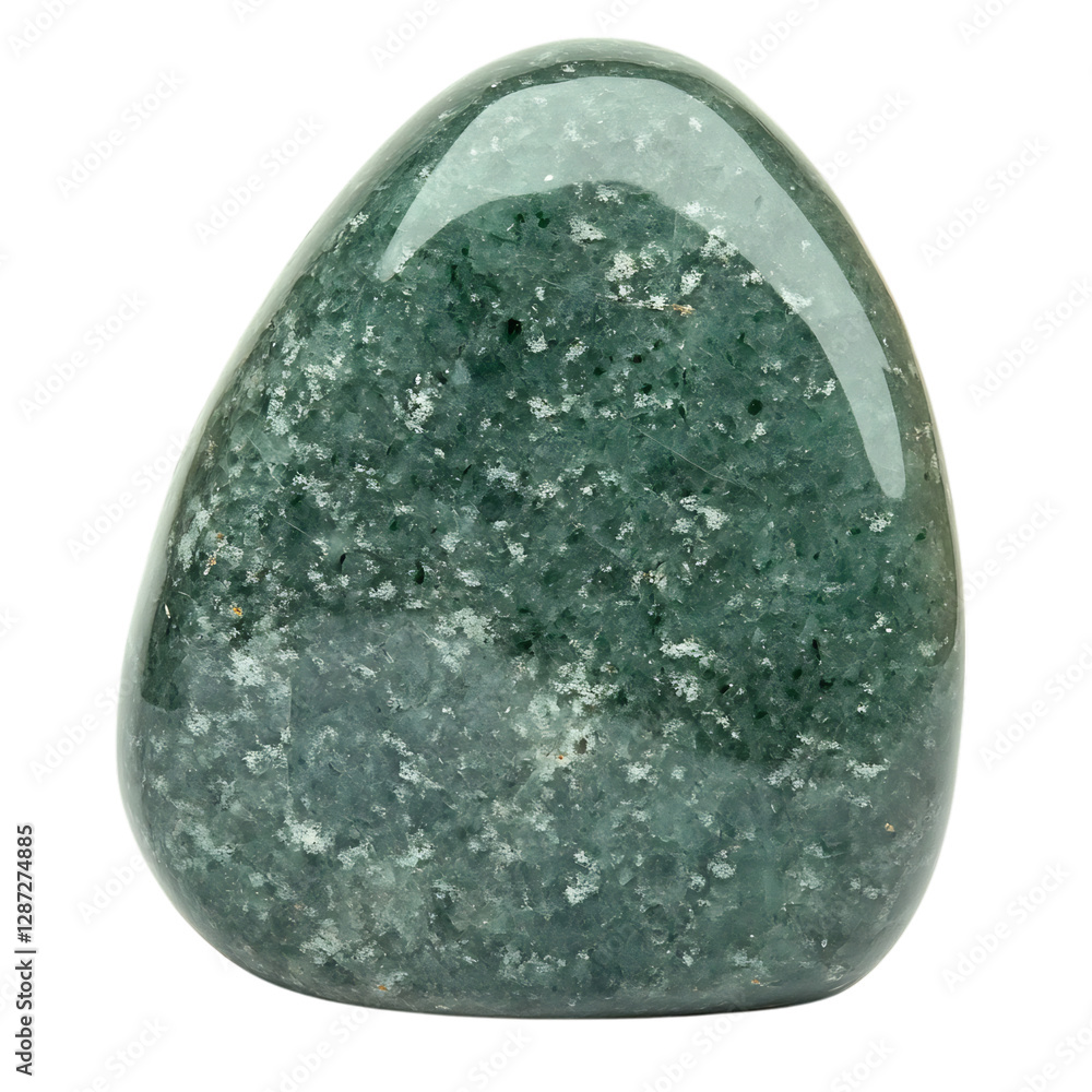 A Smooth and Polished Green Aventurine Stone Isolated on Transparent Background A Smooth and Polished Green Aventurine Stone Isolated on Transparent Background