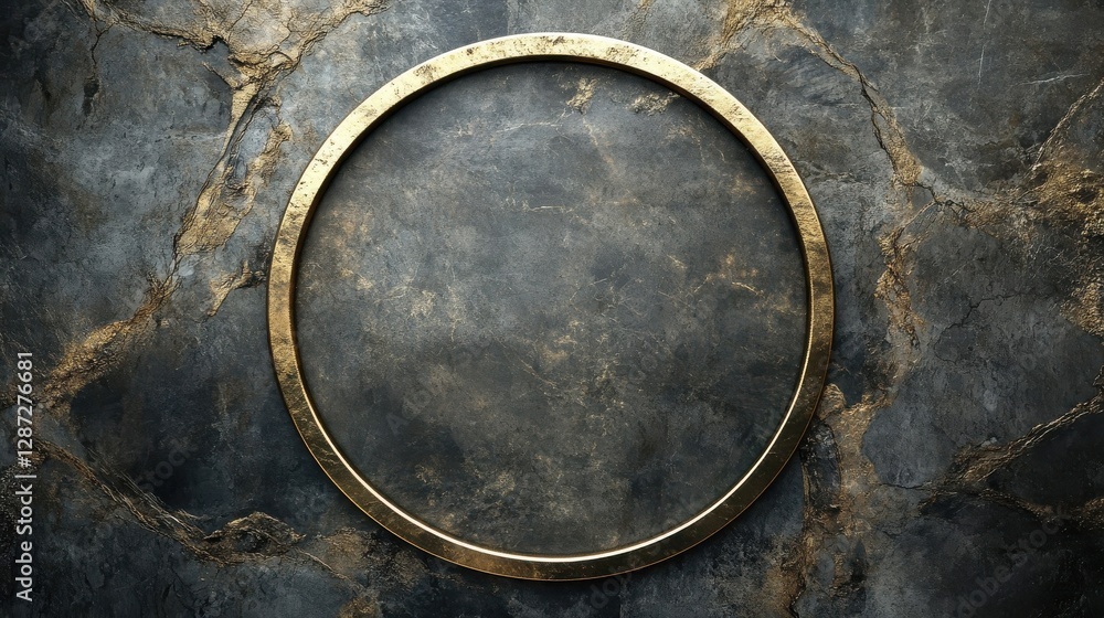 Golden Oval Frame on Dark Textured Background Golden Oval Frame on Dark Textured Background
