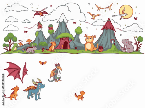 Imaginative World of Fantasy Creatures for Children's Tales