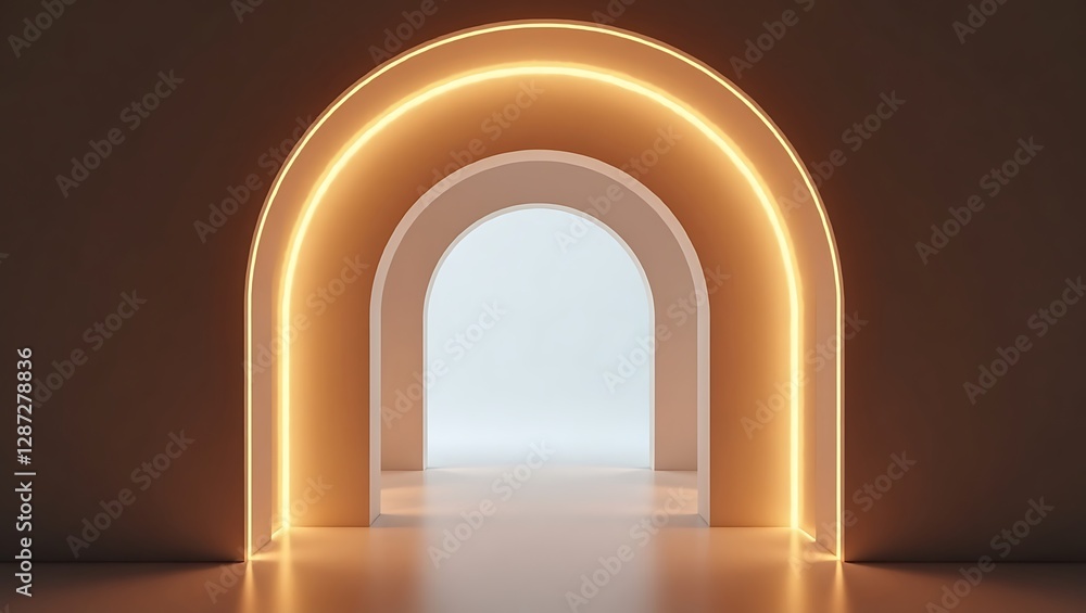 Fototapeta premium Illuminated Archway: A Passage to Light