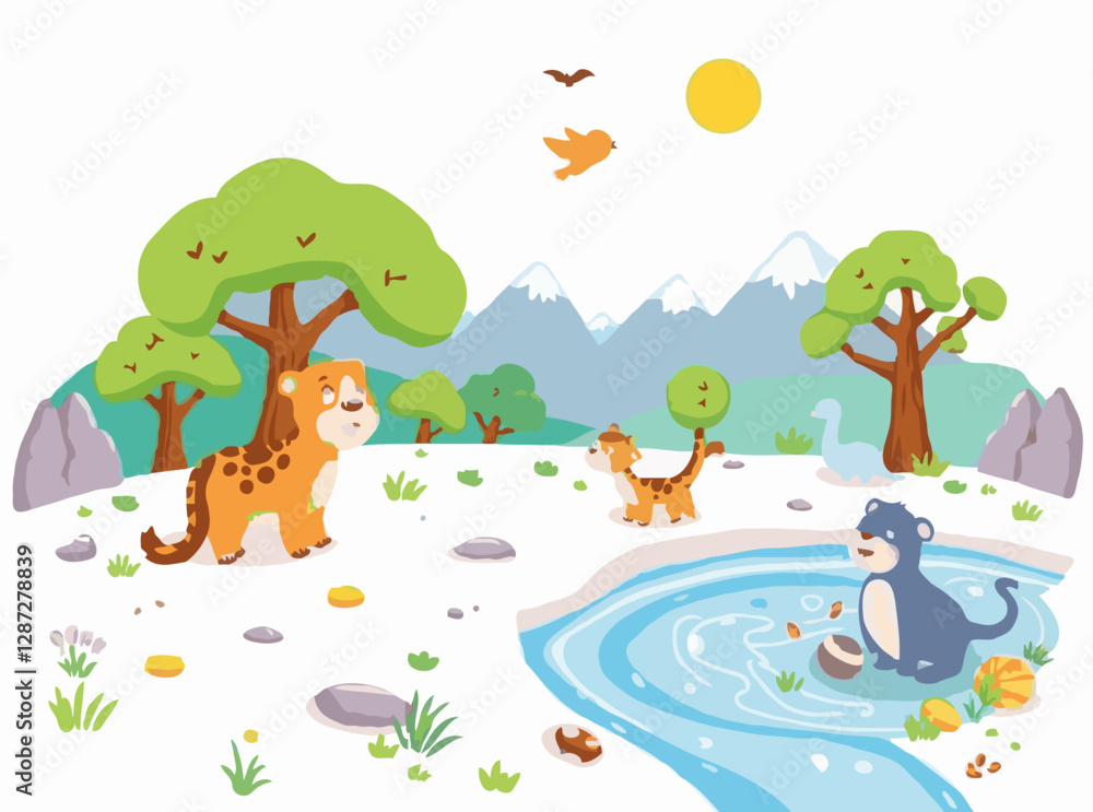 Obraz premium Adorable Cartoon Characters for Kids' Story Illustrations