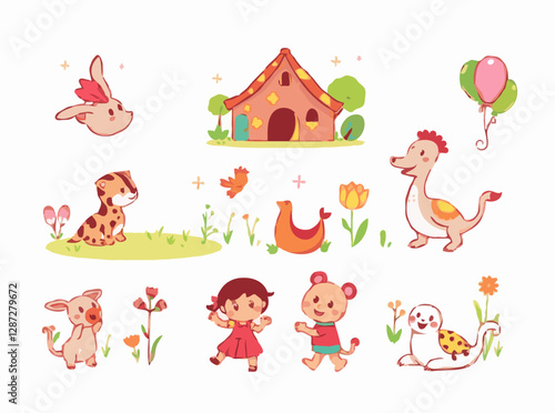 Playful and Charming Whimsical Vectors for Kids' Stories