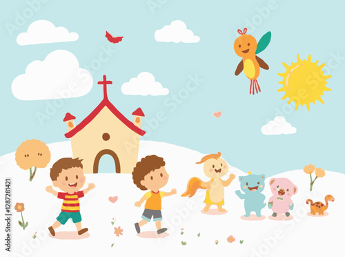 Bright and Cheerful Vectors for Children's Stories