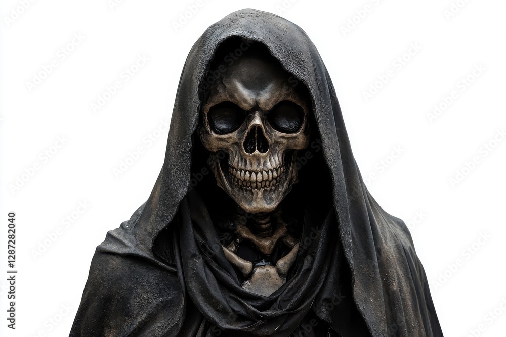 Grim Reaper Skull Cloaked Figure Depiction Grim Reaper Skull Cloaked Figure Depiction