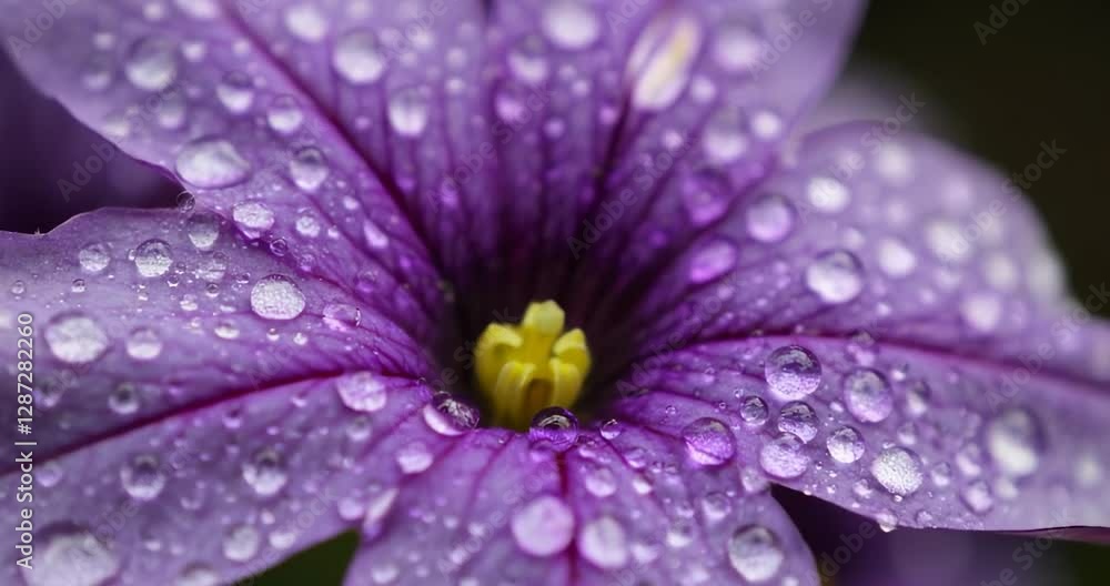 Close up of raindrops on a flower Close up of raindrops on a flower