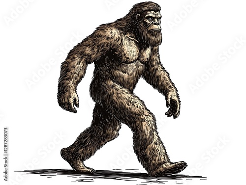 Sasquatch Walking - Illustration