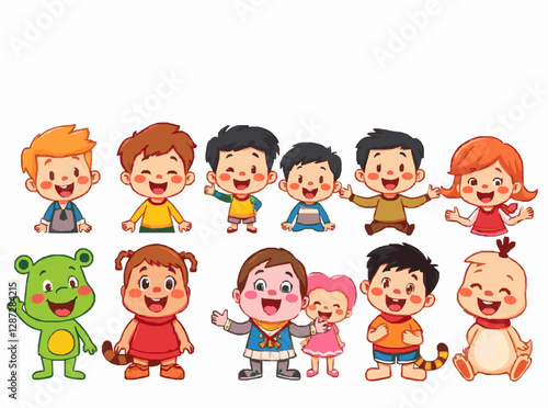 Joyful Cartoon Characters Bundle for Colorful Kids' Storytelling