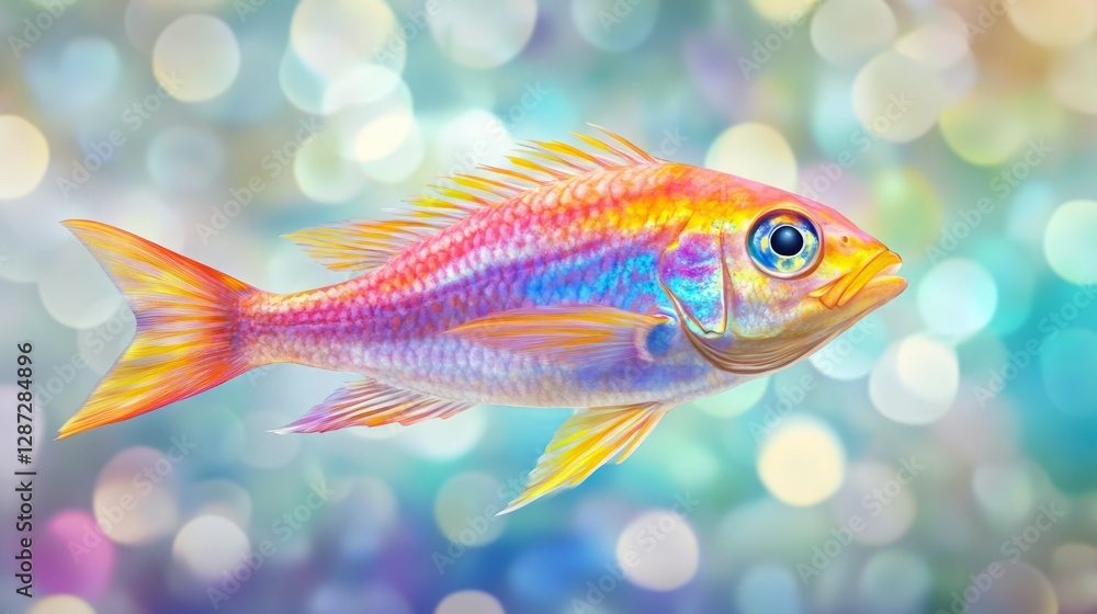 Fototapeta premium Vibrant Rainbow Fish in Sparkling Water