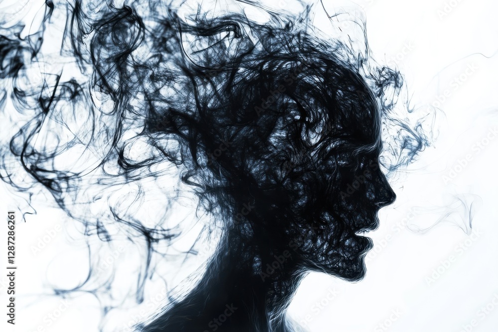 Abstract Smoke Silhouette Of A Woman Profile Abstract Smoke Silhouette Of A Woman Profile