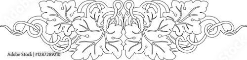 sketch vector silhouette illustration carving ornament decoration accessories floral background seamless abstract modern classic vintage