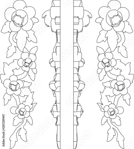 sketch vector silhouette illustration mascot icon carving ornament decoration accessories floral background pattern seamless abstract modern classic vintage