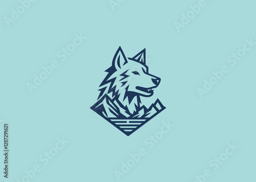 A fierce wolf with icy blue fur, embodying strength and Arctic resilience