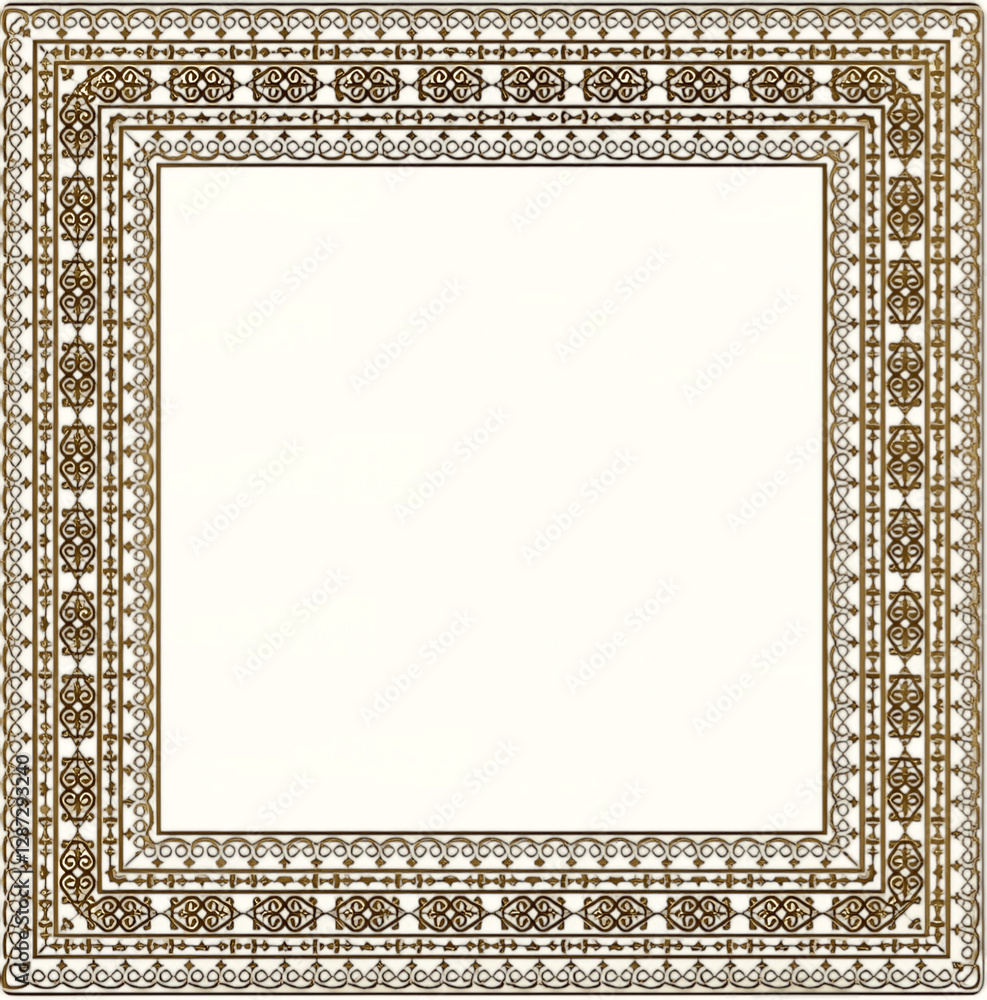 Obraz premium vintage frame with floral pattern