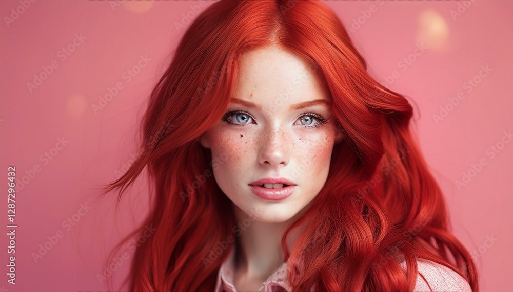 Fototapeta premium Hübsche rothaarige junge Frau