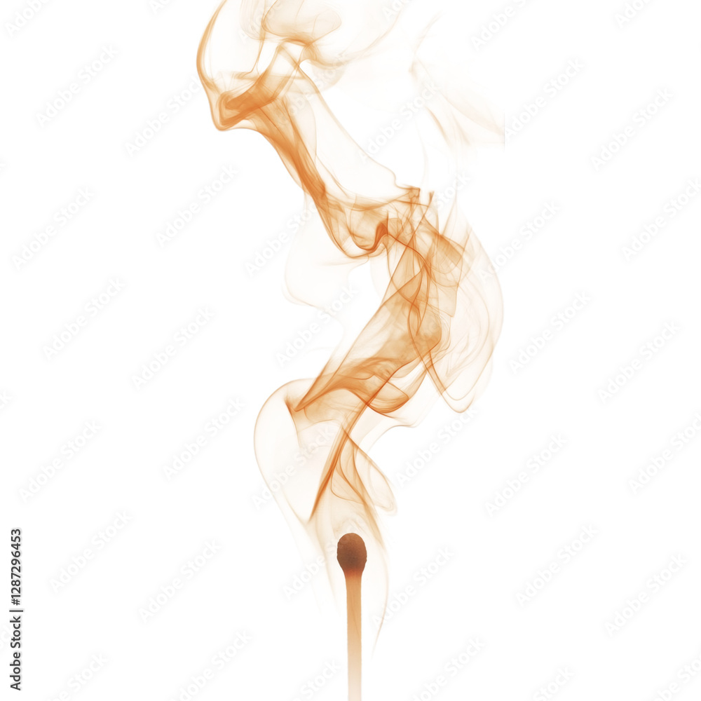 A Dancing Flame from a Matchstick Creating a Flicker with Smoke Cloud Isolated on Transparent Background A Dancing Flame from a Matchstick Creating a Flicker with Smoke Cloud Isolated on Transparent Background