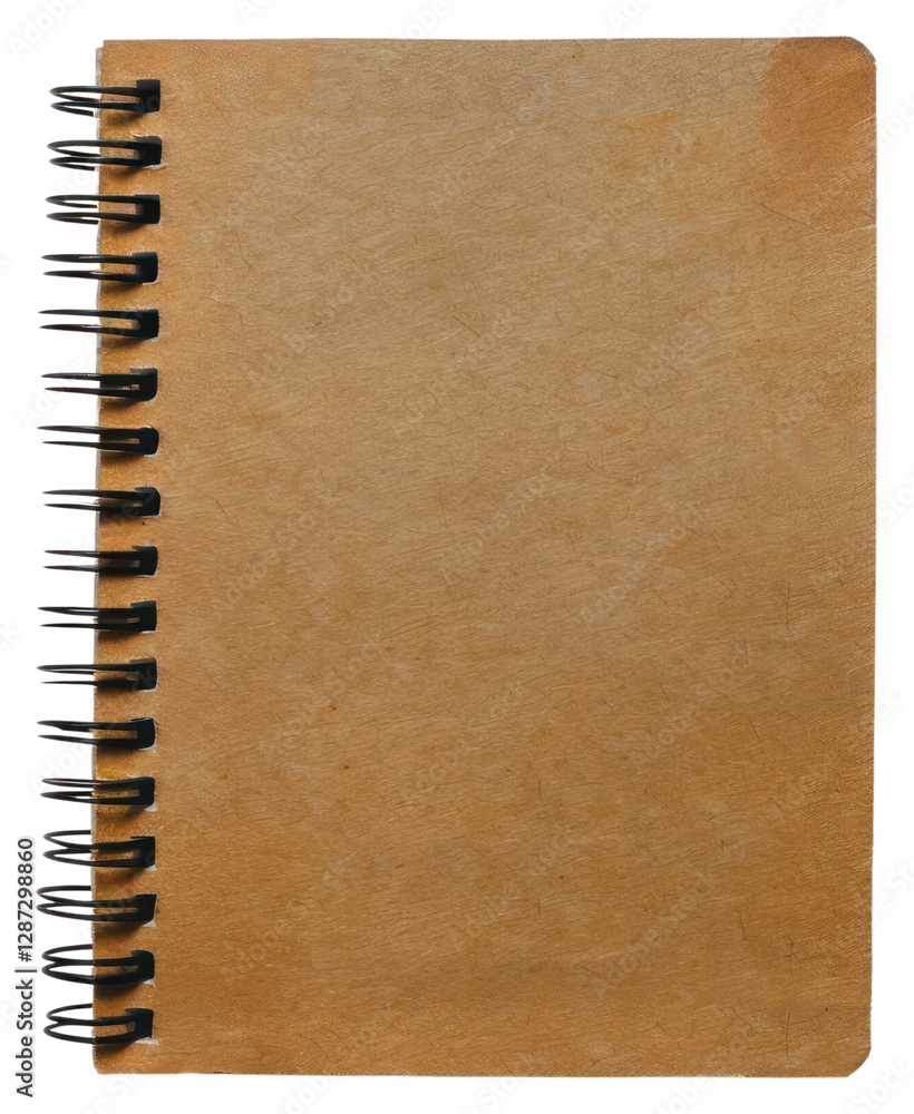 PNG  Brown spiral-bound notebook cover