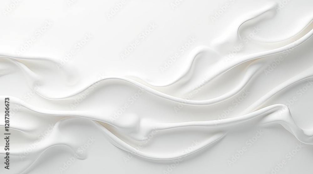 A white fabric with a long, curvy line A white fabric with a long, curvy line