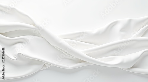 A white fabric is folded in half