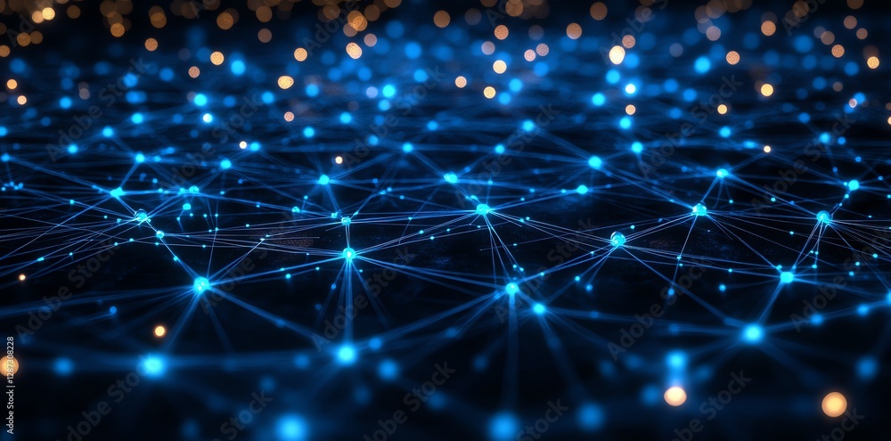 Fototapeta premium Abstract Blue Network Connection Background Image