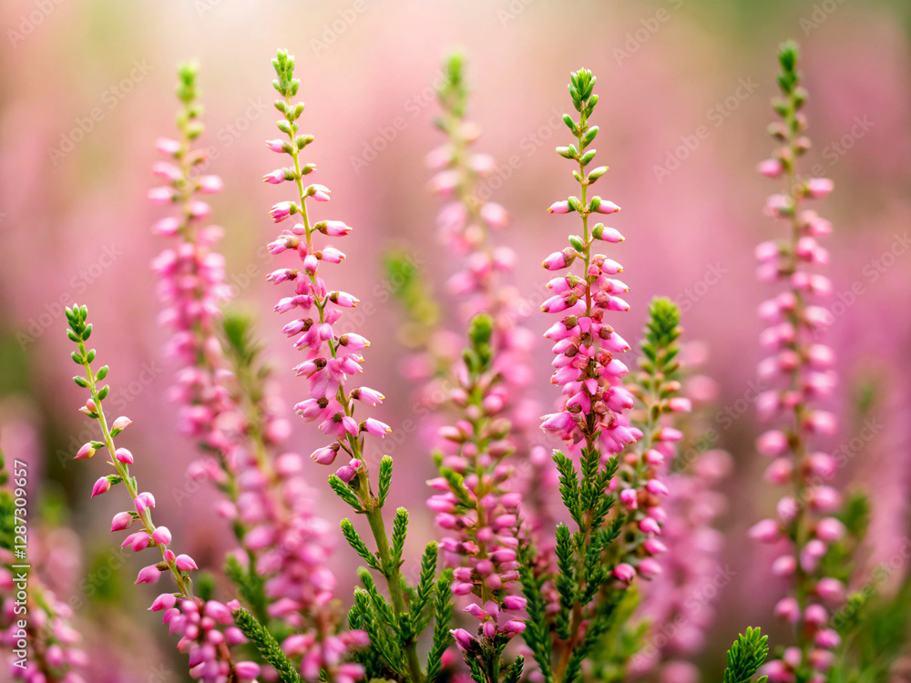 Obraz premium pink flowers in the grass. flower, lavender, nature, purple, plant, field, flowers, spring, summer, garden, blossom, bloom, pink, beauty, violet, floral, herb, meadow, flora, macro, grass, color, heat